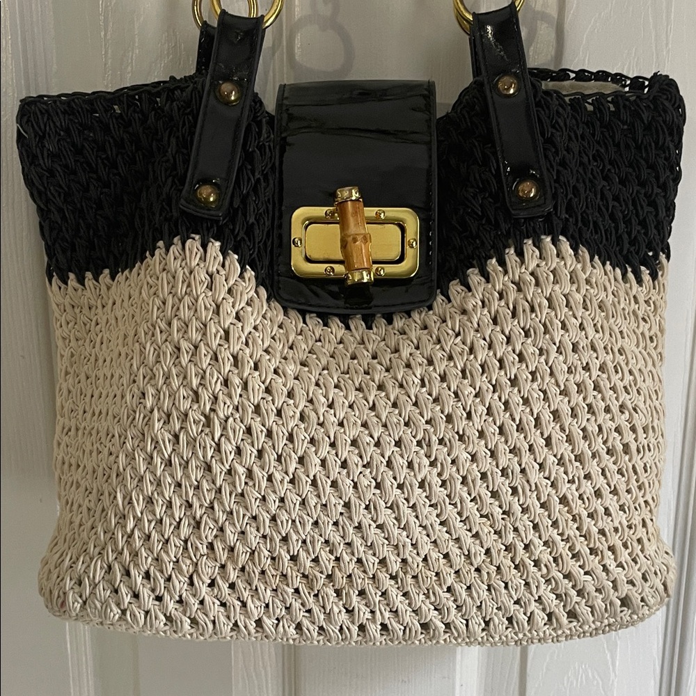 Black and Cream Coastal, Boho Shoulder Bag - Picture 2 of 8